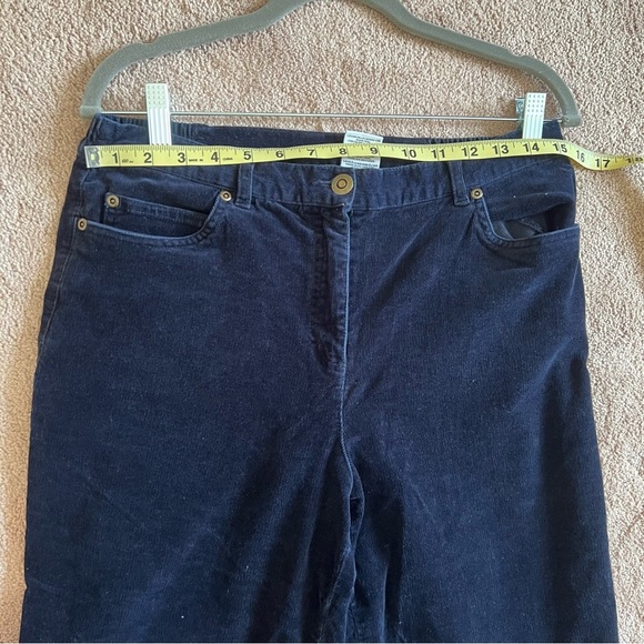 Ruby Rd. Womens Black Straight Leg Jeans Velvet Navy Blue 8 Cotton Work Preppy - Picture 11 of 13